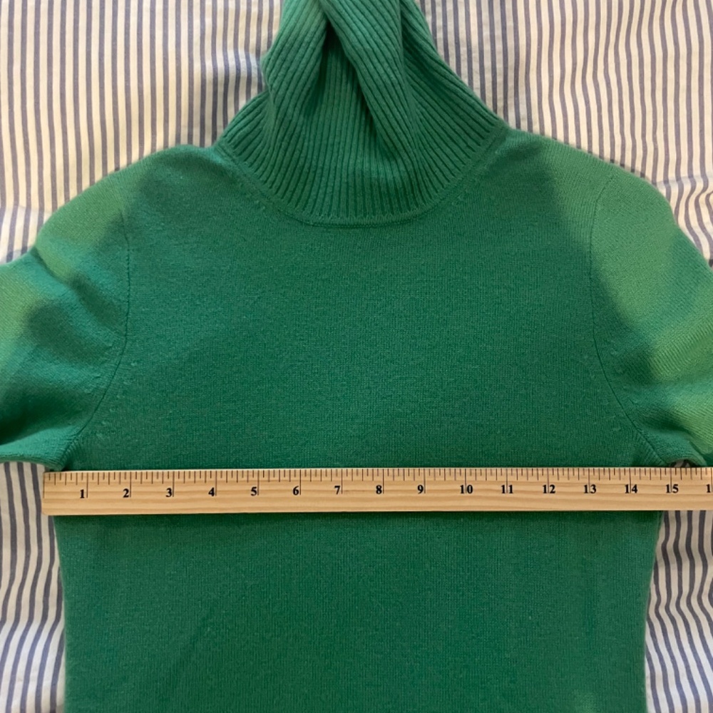 J. Crew Green Cashmere Turtleneck Sweater - Picture 5 of 6